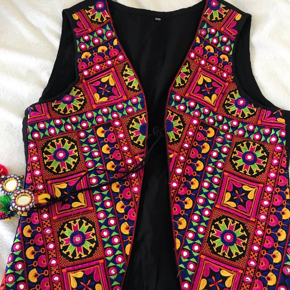 Designed embroidered vest